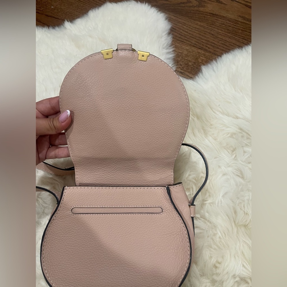 NEW: Chloe Marcie Small Leather Saddle Bag in Nomad Beige - Picture 4 of 10